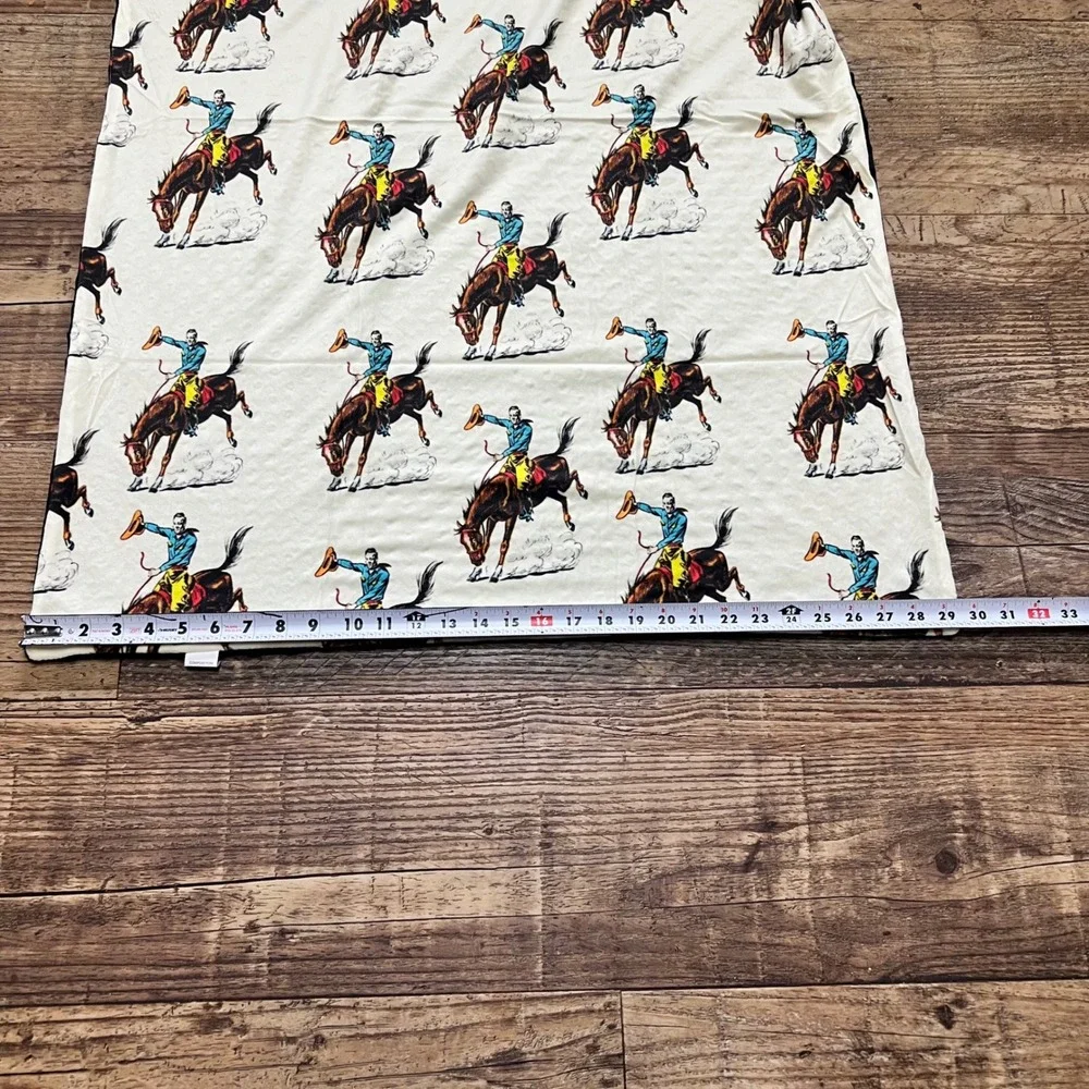 Rustic Rooster Western Cowboy Bronc Rider Minky Dot Baby Blanket Black soft